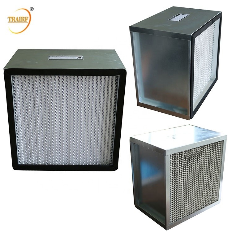 Filtro de ventilação de ar de estrutura metálica 99,995% H14 Filtro HEPA para a ventilação de condicionamento