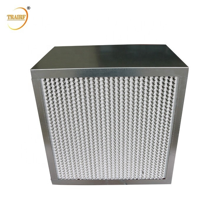 99,99% H13 filtro de alta temperatura plissado profundo do fluxo laminar HEPA