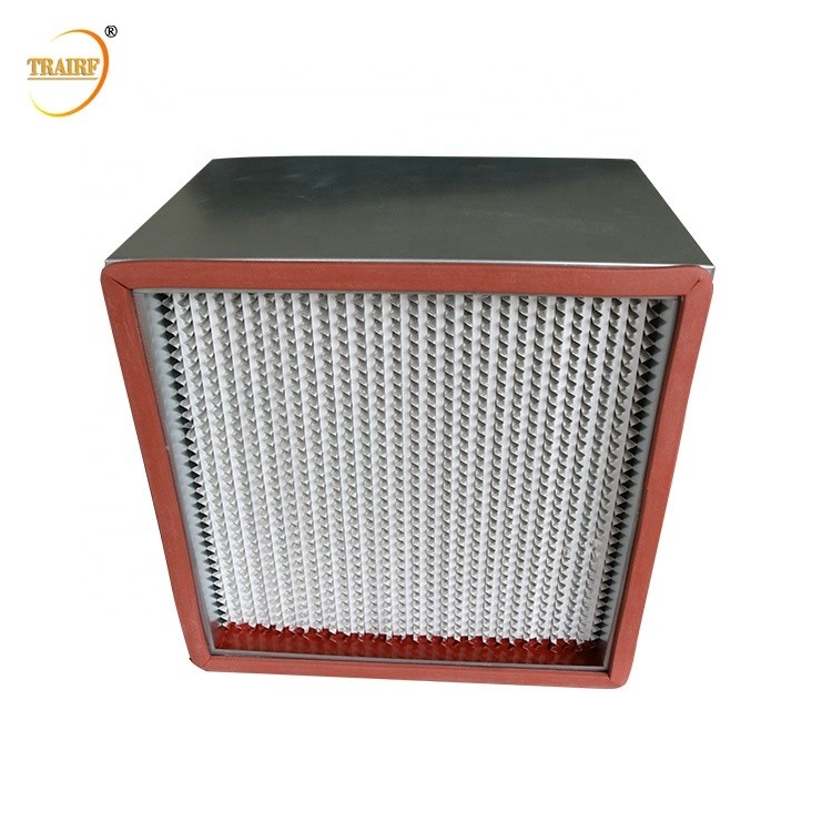 99,99% H13 filtro de alta temperatura plissado profundo do fluxo laminar HEPA