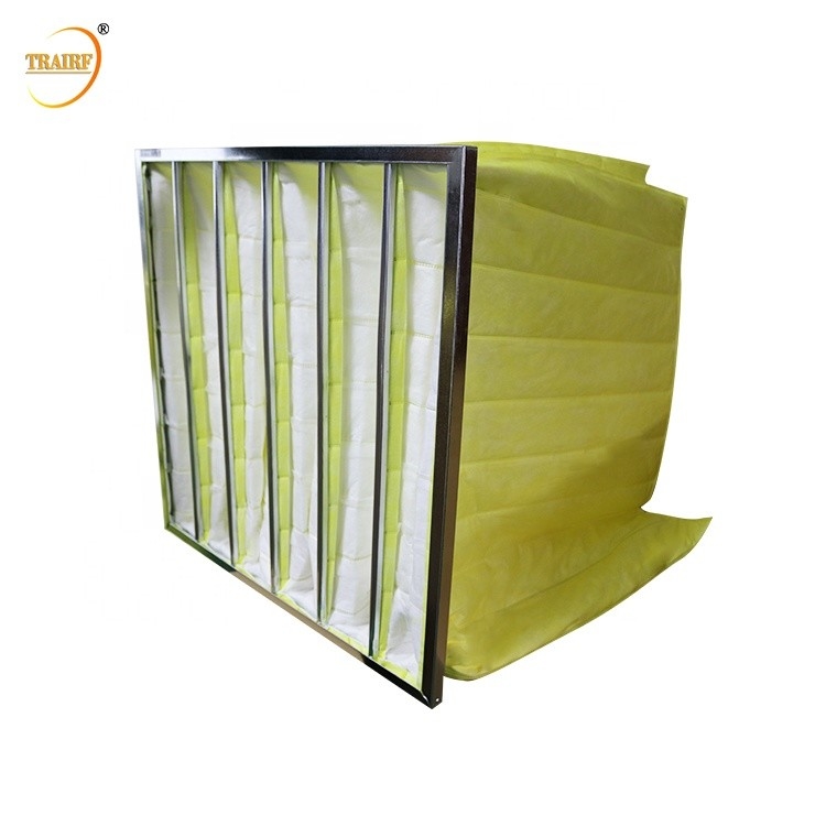 F7 F8 F9 galvanizou o filtro de ar 200-2400g/㎡ do saco do bolso da armação de aço