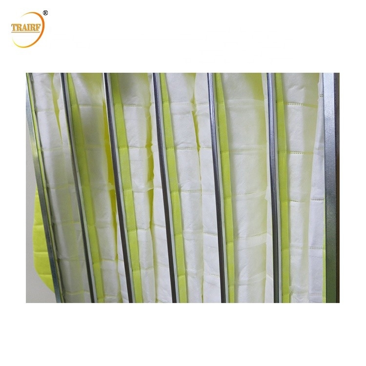 F7 F8 F9 galvanizou o filtro de ar 200-2400g/㎡ do saco do bolso da armação de aço