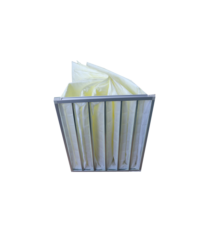 Filtro de ar médio F8 do saco da eficiência do quadro da liga de alumínio para o sistema de ventilação da indústria