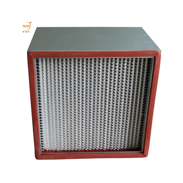 Indústria Filtro HEPA de alta temperatura de plissagem profunda Resistente ao calor para equipamentos de fornos
