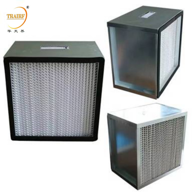 Quadro de alumínio Mini Painel Plissado Filtro HEPA H10 H11 H12 H13 Capuz de fluxo laminar Filtro HEPA
